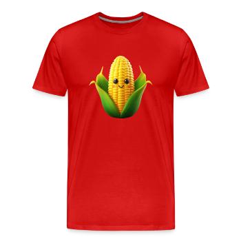 Maiskolben Mais Kawaii - Männer Premium Bio T-Shirt - Rot - Vorne - Damien (186cm)