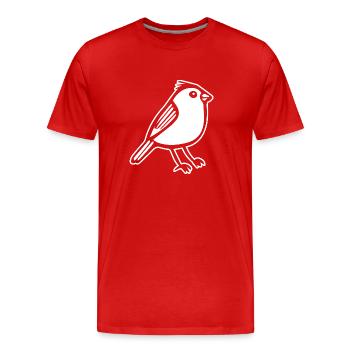 Vogel - Männer Premium Bio T-Shirt - Rot - Vorne - Damien (186cm)