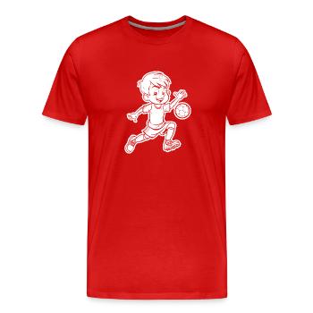 Fußball Fußballmannschaft Fußballspiel - Männer Premium Bio T-Shirt - Rot - Vorne - Damien (186cm)