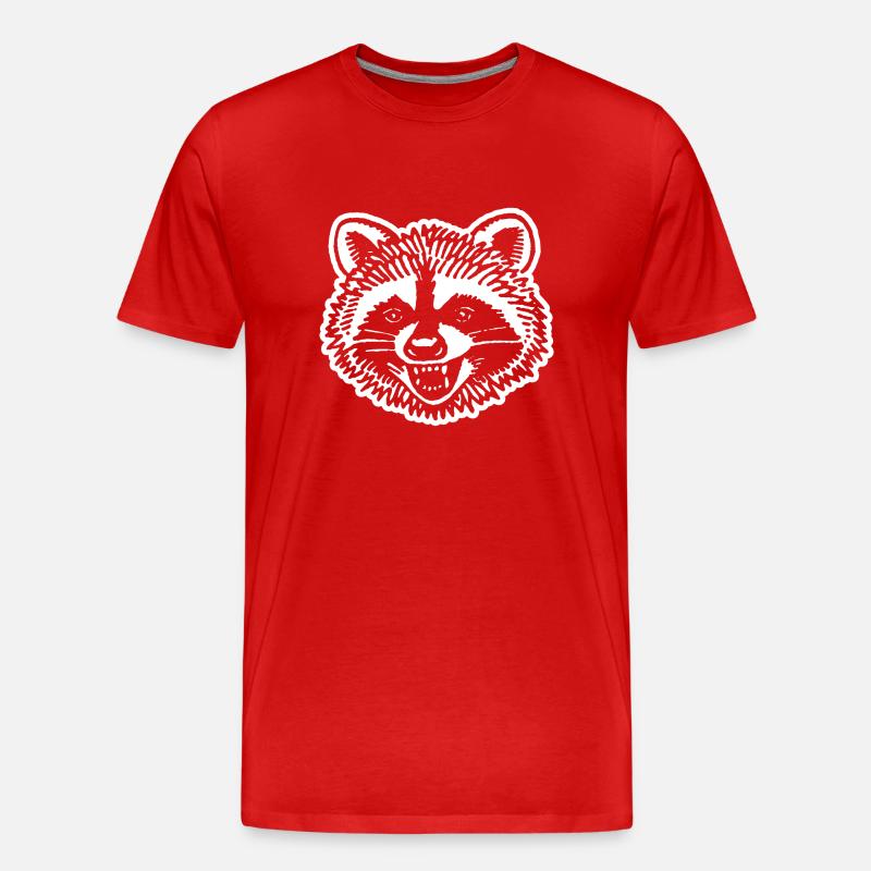 Waschbär - Männer Premium Bio T-Shirt - Rot