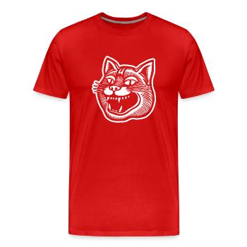 Chat Chats Chat Dame Chat Amoureux Chat Visage - T-shirt bio Premium Homme - rouge - Devant - Damien (186cm)