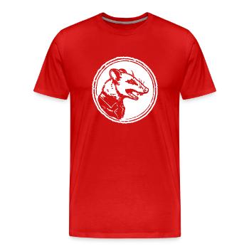 Opossum - T-shirt bio Premium Homme - rouge - Devant - Damien (186cm)