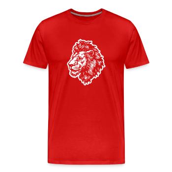 Lion Tête de Lion - T-shirt bio Premium Homme - rouge - Devant - Damien (186cm)