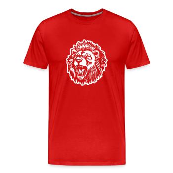 Lion Tête de Lion - T-shirt bio Premium Homme - rouge - Devant - Damien (186cm)