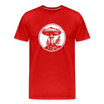 Pilz Pilzsammler - Männer Premium Bio T-Shirt - Rot - Vorne - Damien (186cm)