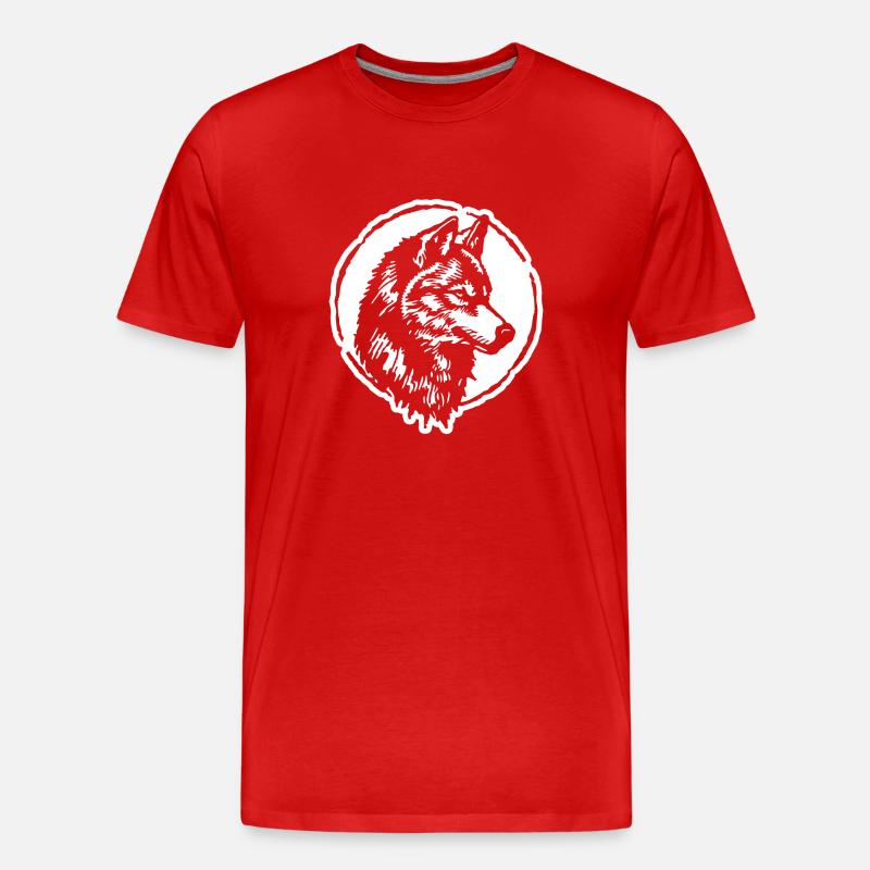 Wolf - Männer Premium Bio T-Shirt - Rot