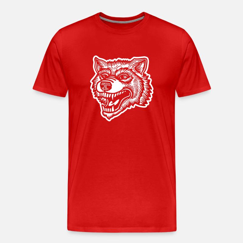 Wolf - Männer Premium Bio T-Shirt - Rot