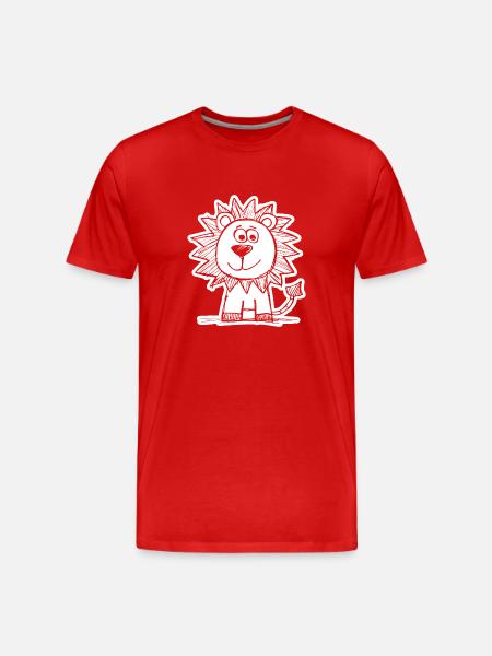 Lion Lion Head - Men's Premium Organic T-Shirt - red