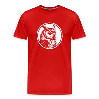hibou hibou hibou oiseau - T-shirt bio Premium Homme - rouge - Devant - Damien (186cm)