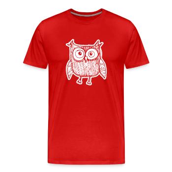 hibou hibou hibou oiseau - T-shirt bio Premium Homme - rouge - Devant - Damien (186cm)