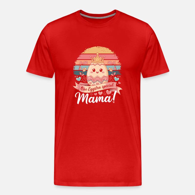 Eggstra mama Ostern - Männer Premium Bio T-Shirt - Rot