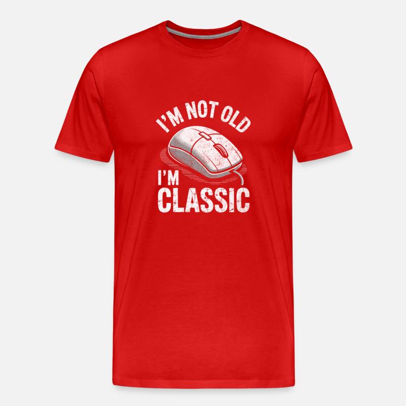 Lustiges Im classic Computer Maus - Männer Premium Bio T-Shirt - Rot