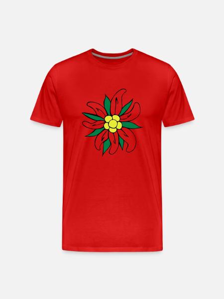 edelweiß_3 - Männer Premium Bio T-Shirt - Rot