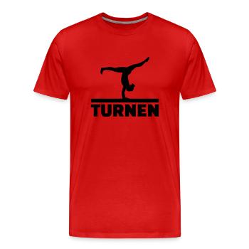 Turnen - Männer Premium Bio T-Shirt - Rot - Vorne - Damien (186cm)