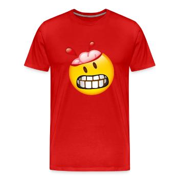 Smiley Brain - Männer Premium Bio T-Shirt - Rot - Vorne - Damien (186cm)