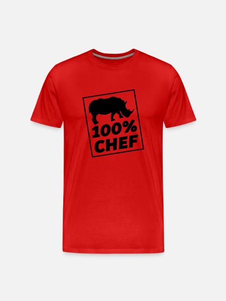 chef nashorn - Männer Premium Bio T-Shirt - Rot