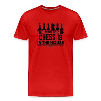 Échiquier - T-shirt bio Premium Homme - rouge - Devant - Damien (186cm)