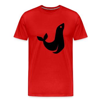 seehund tier - Männer Premium Bio T-Shirt - Rot - Vorne - Damien (186cm)