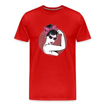 Rockabilly Fille - T-shirt bio Premium Homme - rouge - Devant - Damien (186cm)