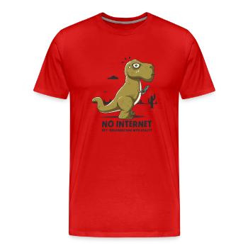 Kein Internet - Männer Premium Bio T-Shirt - Rot - Vorne - Damien (186cm)