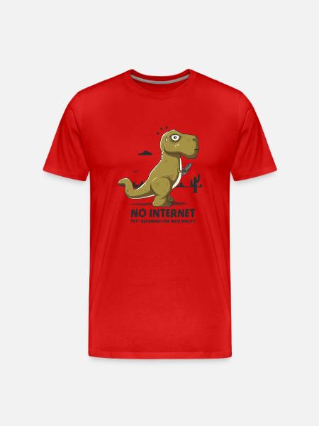 No internet - Men's Premium Organic T-Shirt - red