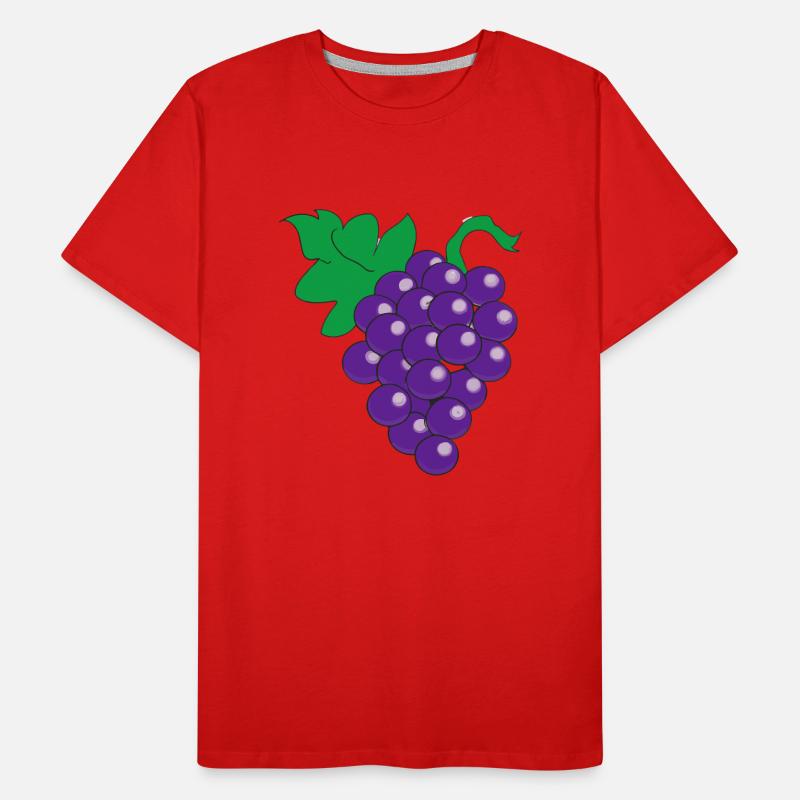 Grape Grapes Wine Illustration Gift Idea Men's Premium Organic T-Shirt