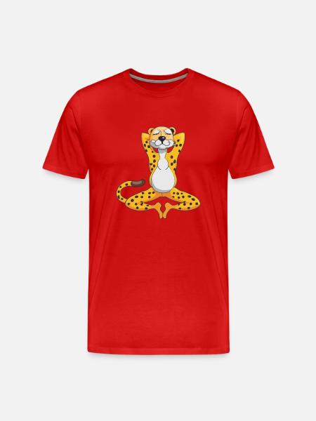 Gepard hvilende og chillende gaveide - Herre Premium T-shirt økologisk - rød