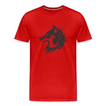 Wolftribal - Männer Premium Bio T-Shirt - Rot - Vorne - Damien (186cm)