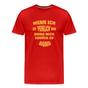 peinlich Sigrid - Männer Premium Bio T-Shirt - Rot - Vorne - Damien (186cm)