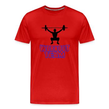 workout team - Männer Premium Bio T-Shirt - Rot - Vorne - Damien (186cm)