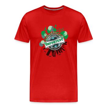 NATURE NEEDS SPACE | EARTH DAY - Männer Premium Bio T-Shirt - Rot - Vorne - Damien (186cm)