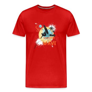 Surf, surf, sports nautiques - T-shirt bio Premium Homme - rouge - Devant - Damien (186cm)