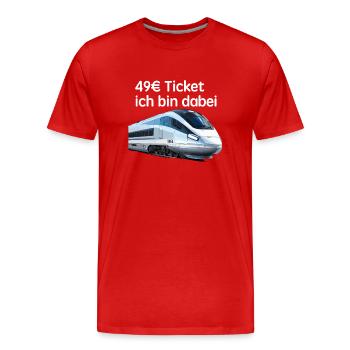 49€ Ticket Deutschland Gruppengeschenk - Männer Premium Bio T-Shirt - Rot - Vorne - Damien (186cm)