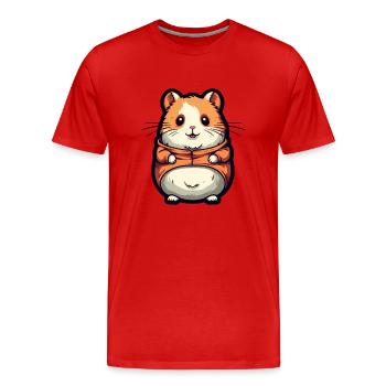 Mignon hamster - T-shirt bio Premium Homme - rouge - Devant - Damien (186cm)