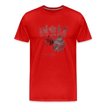 tigre - T-shirt bio Premium Homme - rouge - Devant - Damien (186cm)