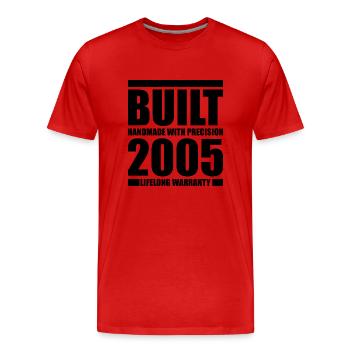 Cadeau Année de naissance 2005 Anniversaire - T-shirt bio Premium Homme - rouge - Devant - Damien (186cm)