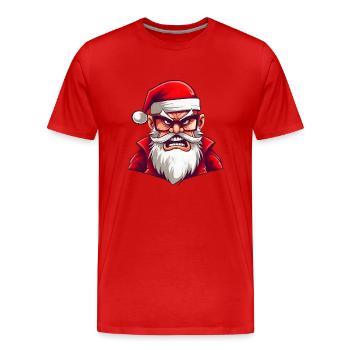 Fun Angry Santa - Men's Premium Organic T-Shirt - red - Front - Damien (186cm)