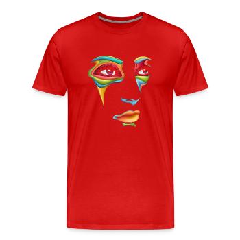 Beautiful female paint art Face colorful woman - Men's Premium Organic T-Shirt - red - Front - Damien (186cm)