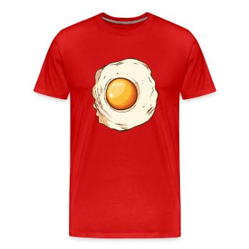 oeuf oeufs plat dessin 2 W - T-shirt bio Premium Homme - rouge - Devant - Damien (186cm)