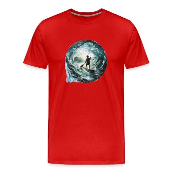 SUP Stand Up Paddle Wassersport See Bestseller - Männer Premium Bio T-Shirt - Rot - Vorne - Damien (186cm)