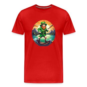 Planche à pagaie Shamrock Shamrock de la Saint-Patrick - T-shirt bio Premium Homme - rouge - Devant - Damien (186cm)