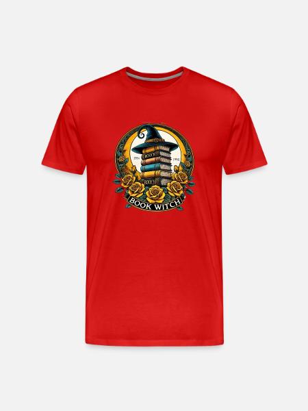 Book Witch - Men's Premium Organic T-Shirt - red