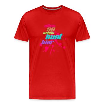 alles bunt - Männer Premium Bio T-Shirt - Rot - Vorne - Damien (186cm)