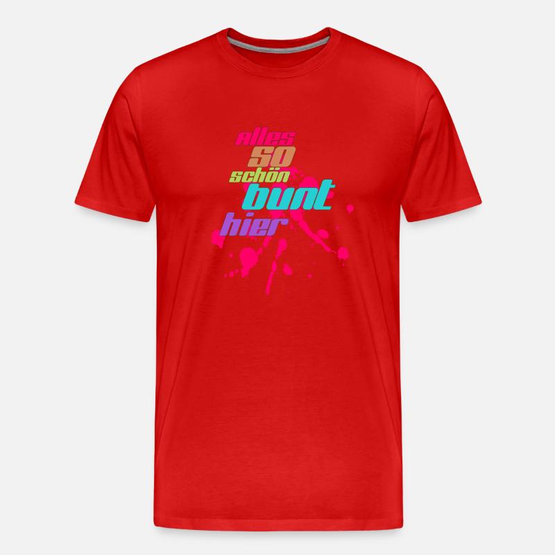 alles bunt - Männer Premium Bio T-Shirt - Rot