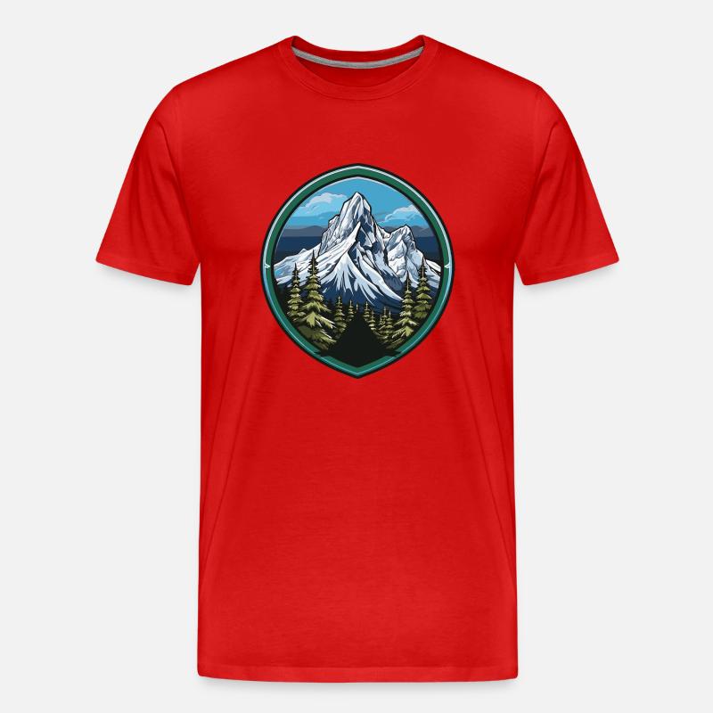 berge mountains 2 - Männer Premium Bio T-Shirt - Rot