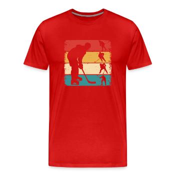 Hockey sur glace Hockey rétro Joueurs de hockey sur glace - T-shirt bio Premium Homme - rouge - Devant - Damien (186cm)
