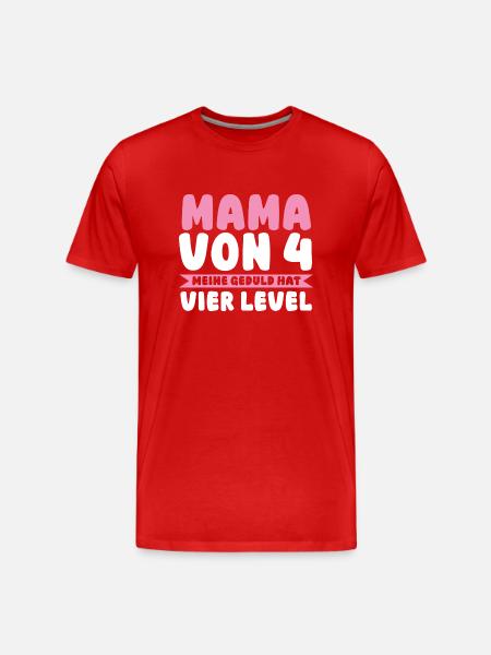 Mom of 4 children - Men's Premium Organic T-Shirt - red