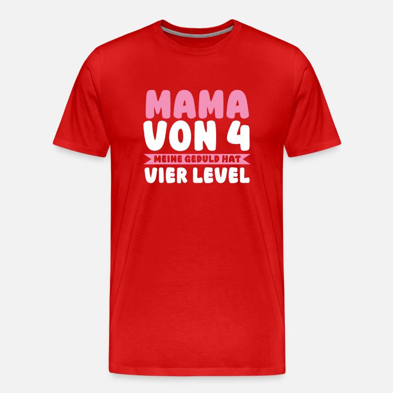 Mama Von 4 Kindern - Männer Premium Bio T-Shirt - Rot