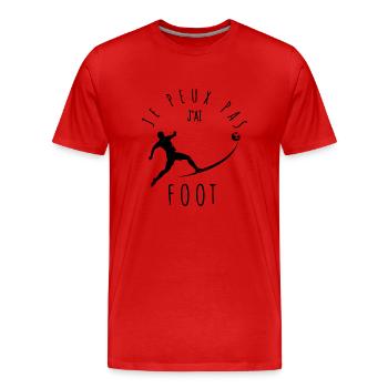 Ich kann nicht, ich habe Fußball. - Männer Premium Bio T-Shirt - Rot - Vorne - Damien (186cm)
