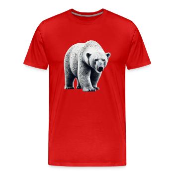 Eisbär - Männer Premium Bio T-Shirt - Rot - Vorne - Damien (186cm)